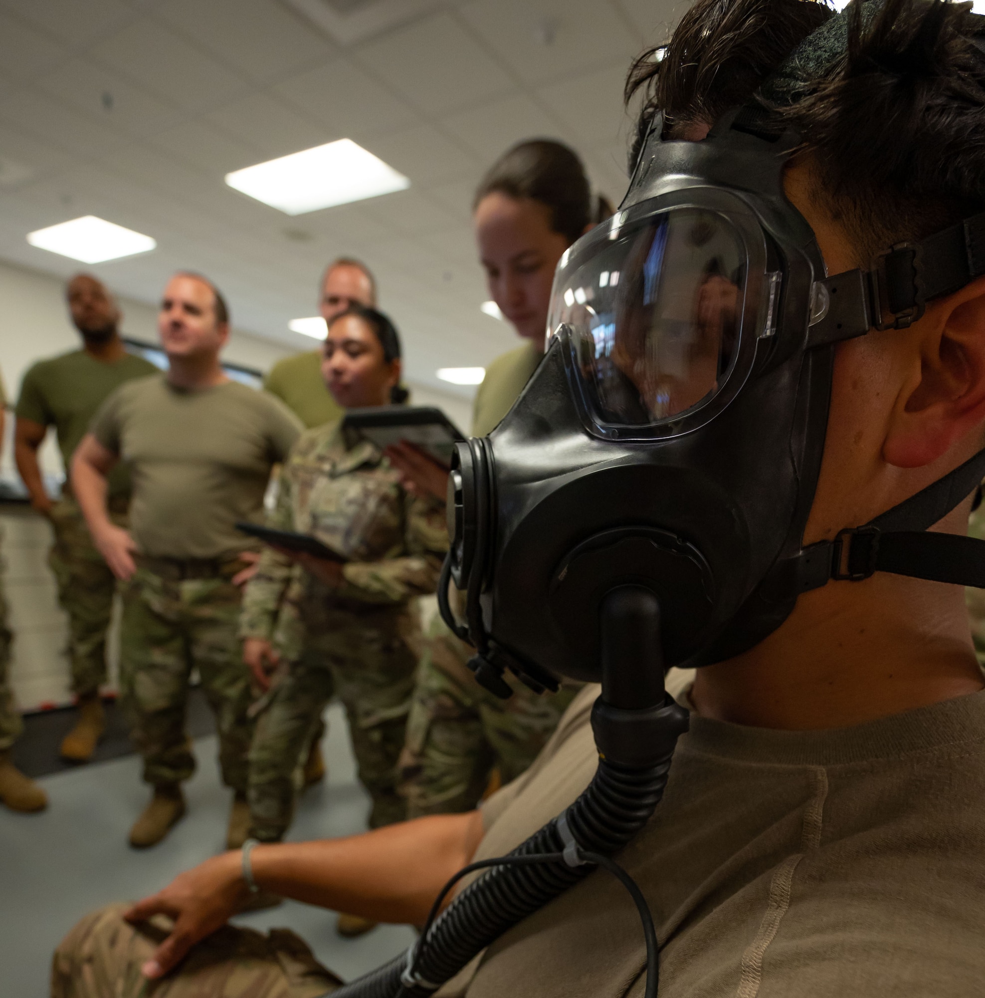 Aircrew Flight Equipment Airmen conducted an M69 Protective Mask System fitting and inspection training.