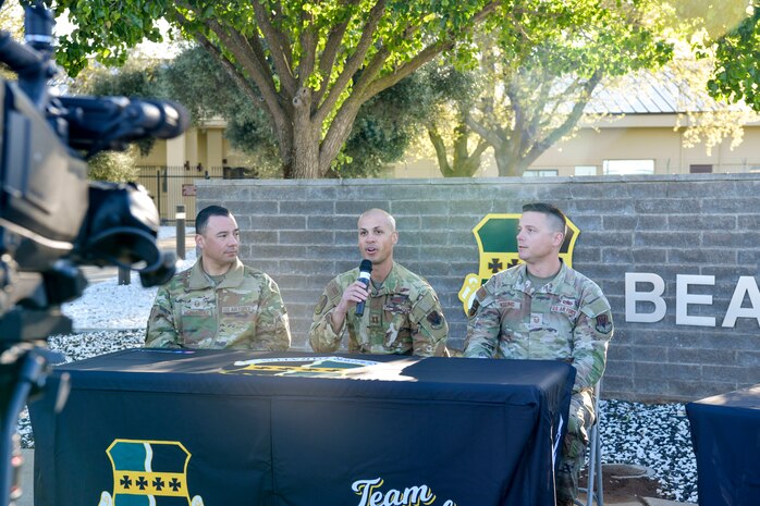 The Beale Air & Space Expo 2025 committee interview with local media, major news outlets, and aviation influencers at Beale Air Force Base, California, during a media day, April 2, 2025.