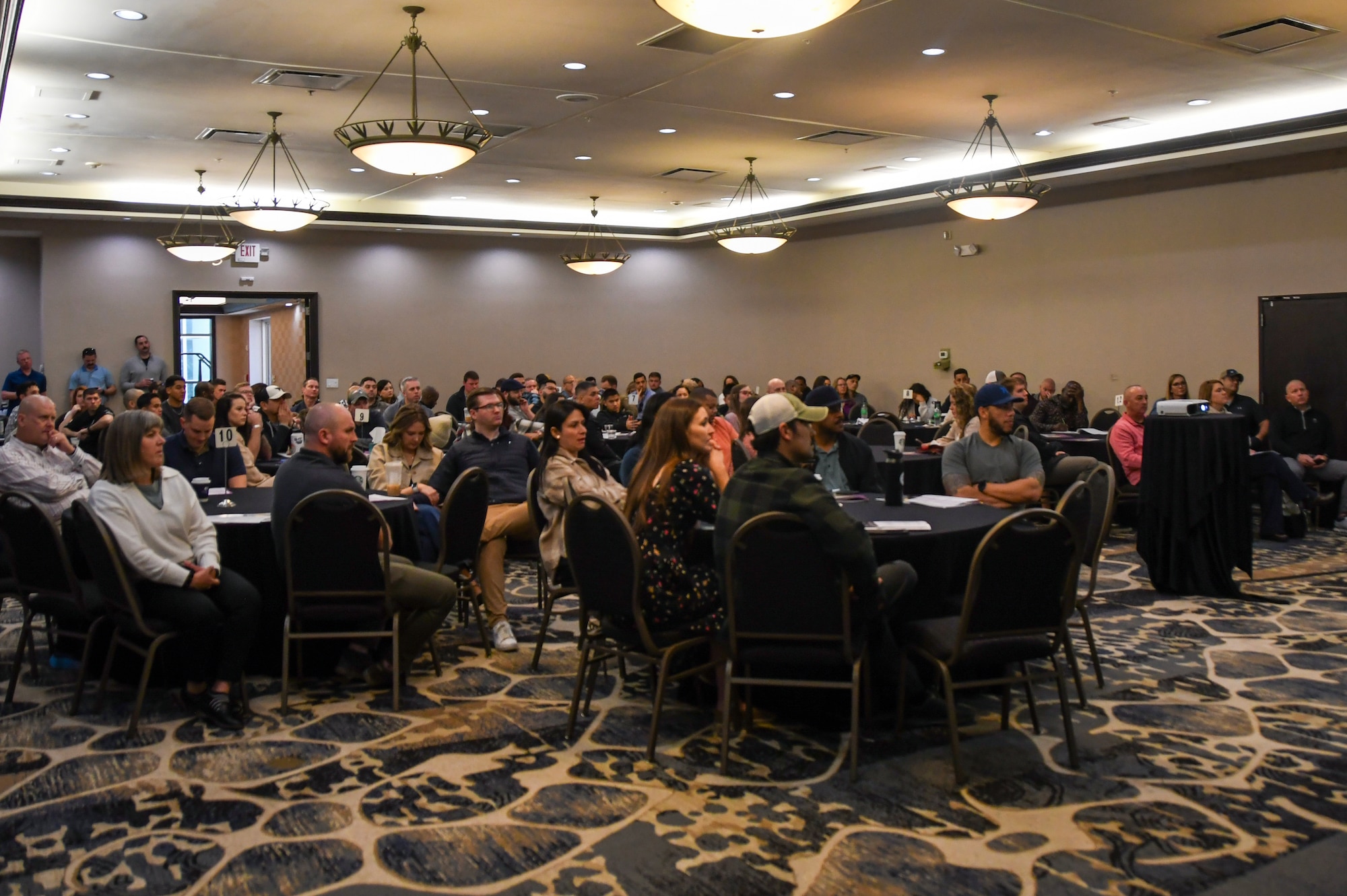 Members of the 145th Airlift Wing participate in a Pre and Post Deployment Yellow Ribbon Reintegration Program (YRRP) event at the DoubleTree by Hilton South Charlotte, North Carolina, March 1, 2025.