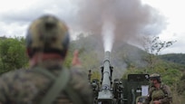 Soldiers of the Philippine Army’s 5th and 7th Infantry Divisions and U.S. Army Soldiers from 2nd Battalion, 11th Field Artillery Regiment, 25 Infantry Division, conduct live-fire training during Salaknib 2025, April 01, 2025.