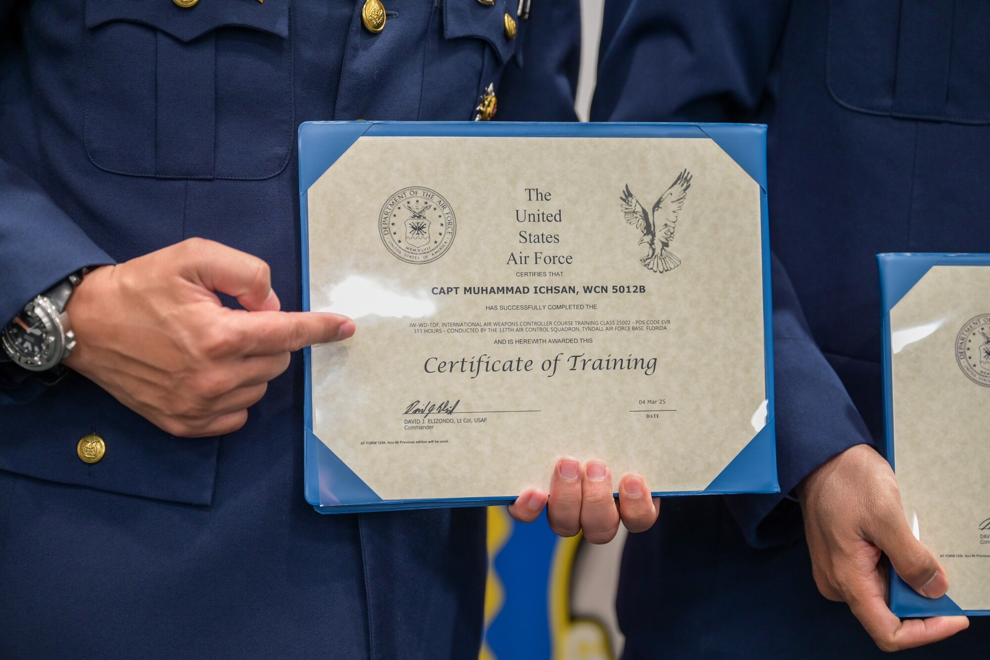 A photo of a graduation certificate.