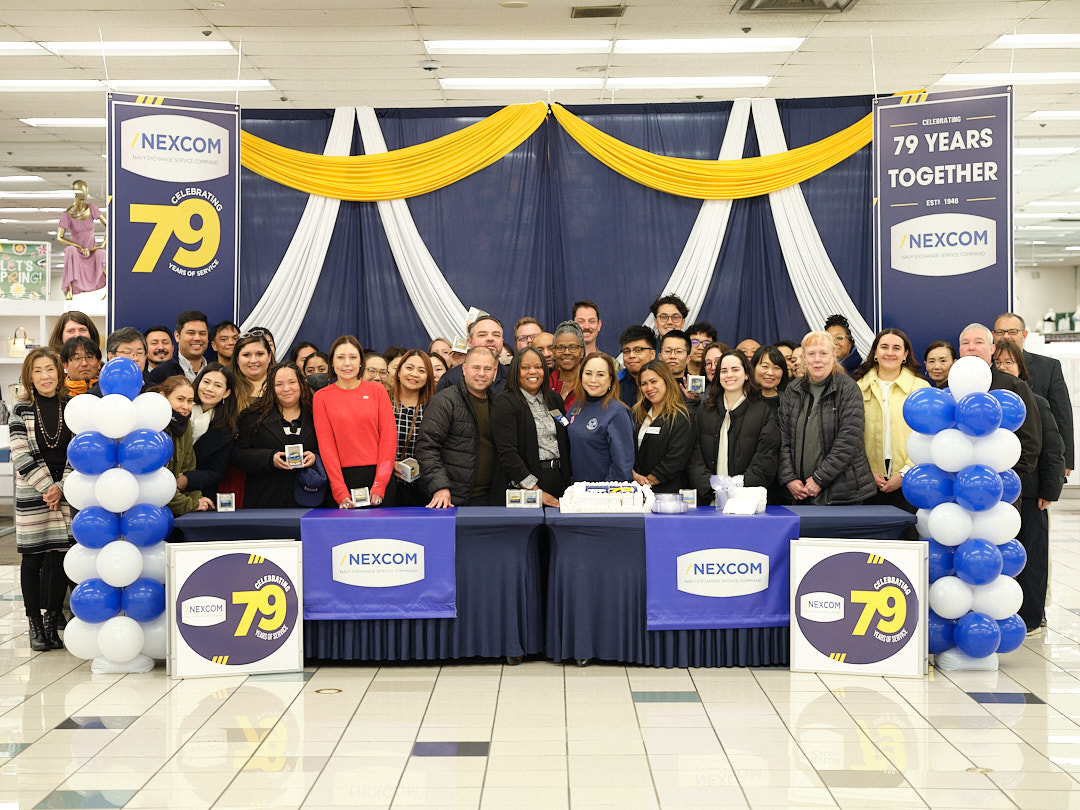 YOKOSUKA, Japan (April 1, 2025) - The Yokosuka Navy Exchange (NEX) held a cake-cutting ceremony celebrating Navy Exchange Service Command's (NEXCOM) 79th birthday at the operation's main store onboard Commander, Fleet Activities Yokosuka, Japan Tuesday, April 1. According to NEXCOM's official website, the modern day NEX and ships stores shopped today are vastly different from the ones that originated over 200 years ago. NEXs have come a long way since the days when bumboats sold their wares to Sailors aboard naval vessels in the 1800s. Back then, Sailors had to depend on those unreliable boats to get their personal items while aboard ship. The bumboats, small vessels that pulled alongside U.S. Navy ships, exchanged merchandise for money by pails lowered over the side by the crew of the Navy ship. The Navy Ships Store Office was established in Brooklyn, N.Y., on Apr. 1, 1946. This office was later renamed NEXCOM and relocated to Virginia Beach, Va., in 1993. (U.S. Navy photo by James Kimber)