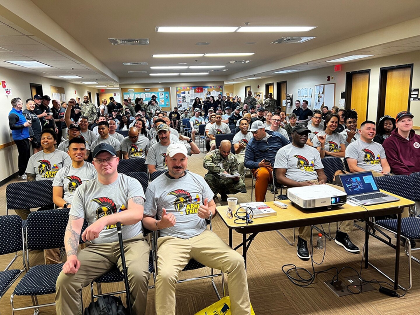 Soldier Athletes competing to be on Team Army attend the opening session with ARCP Leadership at Fort Bliss Texas, Wednesday April 3rd.