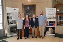 From left, Brandon Patton, Jennifer Marland, Dana Wegner and Brian Potter gather following Wegner’s retirement ceremony at Naval Surface Warfare Center, Carderock Division, March 21, 2025. Wegner, curator of ship models, retired after 50 years of federal service and received the Department of the Navy Civilian Service Achievement Medal.