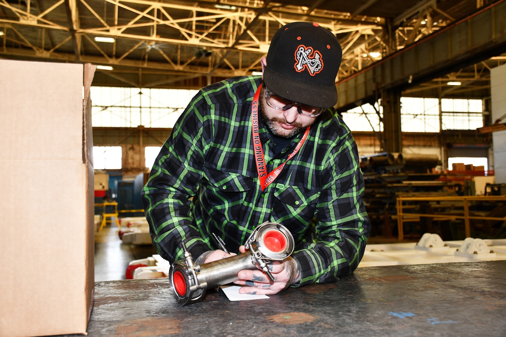 Norfolk Naval Shipyard’s Pipefitter Shop (Shop 56) Pipefitter Mechanic Patrick Douglas has been at the shipyard for almost two years. His short-term goal is to become qualified to take over the operation of the acid room used for component cleaning.