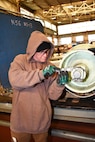 Norfolk Naval Shipyard’s Pipefitter Shop (Shop 56) Marine Pipefitter Jeremy Burrows enjoys his job because it gives him a sense of accomplishment. “I get to do my part as the Shop 56 team to return the ships to the fleet so they can do what they were built to do,” said Burrows. “Plus I like the hands-on aspect of this job, being able to fit pieces together like putting together a jigsaw puzzle. To me, that’s a lot of fun.”