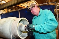 Norfolk Naval Shipyard’s Pipefitter Shop (Shop 56) Marine Pipefitter Timothy Mackey has been at the shipyard for only six months, but he has over 29 years of experience as a pipefitter. “My days as a pipefitter technically began when I joined the Navy and became a hull technician, who maintains and repairs a ship’s structure, plumbing and marine sanitation systems. After my stint in the Navy, I spent 29 years as a marine pipefitter in the civilian sector outside the shipyard’s gates. After I retired, I decided it wasn’t time for me to retire just yet. I figure I have at least another 10 years or more of work left in me. When the opportunity came to me to work for NNSY, I couldn’t say no. And here I am, still loving the job.”
