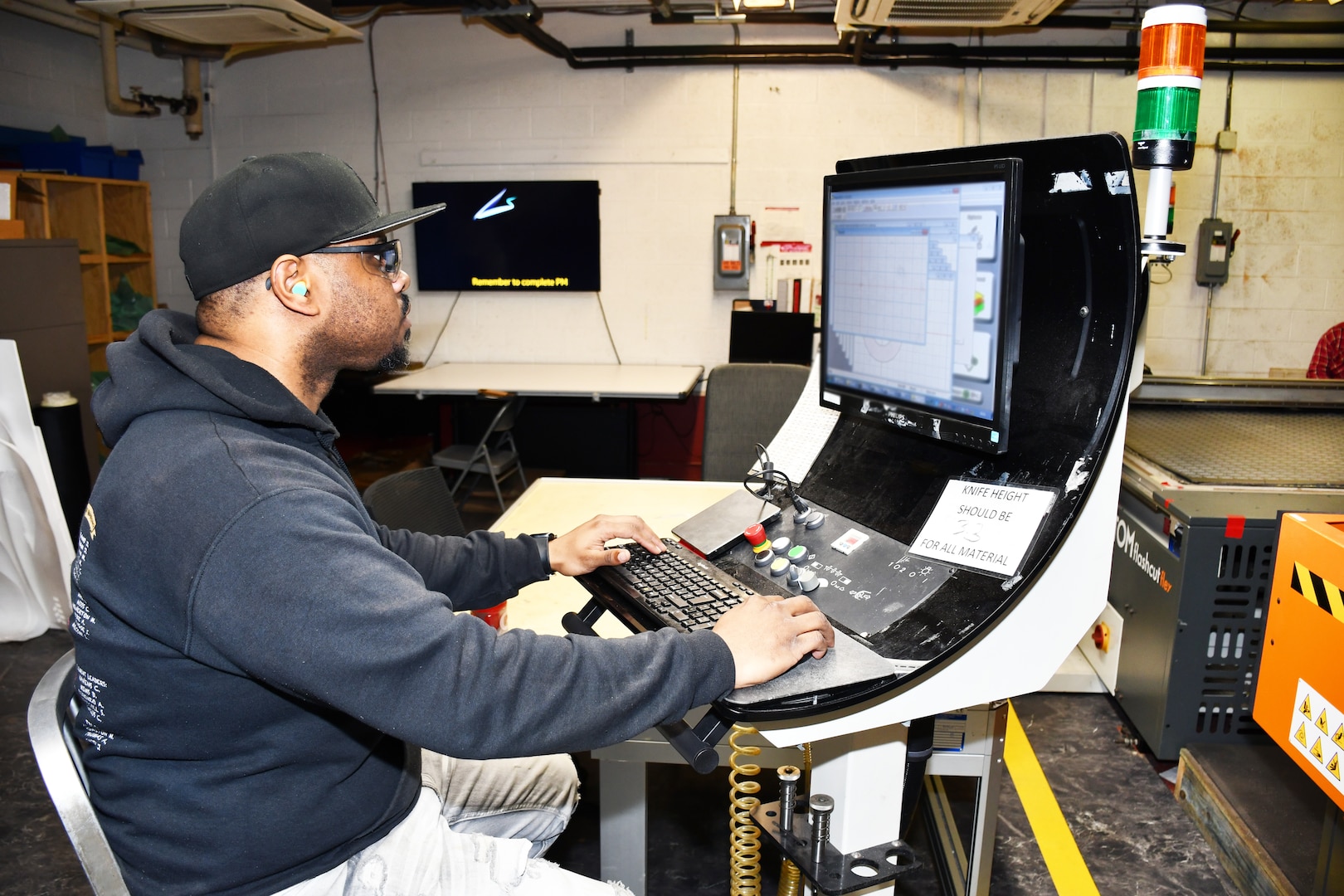 Norfolk Naval Shipyard’s Pipefitter Shop (Shop 56) Pipefitter Anthony Mimms runs the gasket shop in Shop 56. Until recently, Mimms was the only one who made gaskets for all of the other shops, projects and NNSY’s remote locations. “Recently the Machinist Shop (Shop 31) gained the capability to make their own gaskets, but before that, I was the only one who made gaskets around here,” said Mimms. “I would make thousands of gaskets each year. Making gaskets entails a lot of math, but I’m okay with that because I am someone who loves to work with math.”