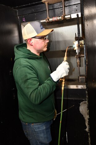 Norfolk Naval Shipyard’s Pipefitter Shop (Shop 56) Pipefitter Evan Gardner’s grandfather was a pipefitter for Newport News Shipbuilding for about 40 years. His father works in the public sector as well, working with piping utilities. “I initially just wanted to apply to the apprenticeship as if I was applying for another college. Once I got accepted here, I interviewed and ended up choosing this route versus spending money and going to college. It’s a great place to come and earn money instead of spending money on a college education.”