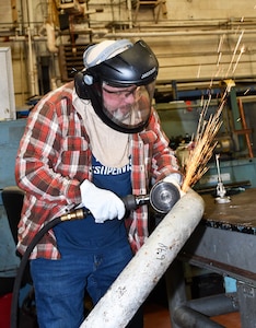 Norfolk Naval Shipyard’s Pipefitter Shop (Shop 56) Pipefitter Jason Roldan uses the tools and knowledge he learned as a physical education teacher for elementary school kids and serving in the U.S. Navy for four years. “Working with elementary school-age children taught me patience and how to work with others. The Navy taught me discipline and what it meant to become an active member of a team with the same common goal. I didn’t realize how the lessons I learned in the teaching field and the Navy would become so beneficial to me at my job here at the shipyard.”