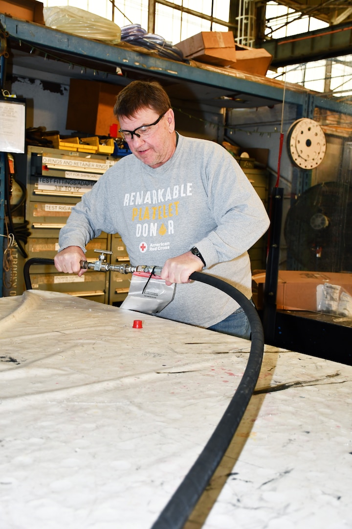 Norfolk Naval Shipyard’s Pipefitter Shop (Shop 56) Pipefitter George Sweeney has been working at the shipyard for nine years. ”I like how we get a new challenge almost every day and all of us here in Shop 56 work together to overcome that challenge. Not only are we a team, but we are a family as well.”