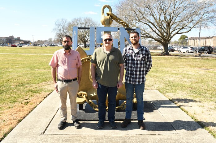 Norfolk Naval Shipyard’s (NNSY) NNSY’s Pipe Shop (Shop 56) Continuous Training and Development Coordinator Larry J. Greenough (left) and NNSY’s Pipe Shop (Shop 56) Continuous Training and Development Coordinator Larry J. Greenough Nicholas Greenough (right) are former “military brats” when their father, NNSY’s USS New Hampshire’s (SSN 778) Assistant Project Superintendent Larry G. Greenough, served in the U.S. Navy for 24 years.