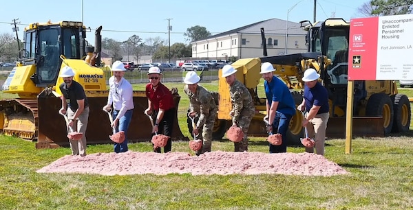 Unaccompanied enlisted personnel housing facility groundbreaking ceremony.