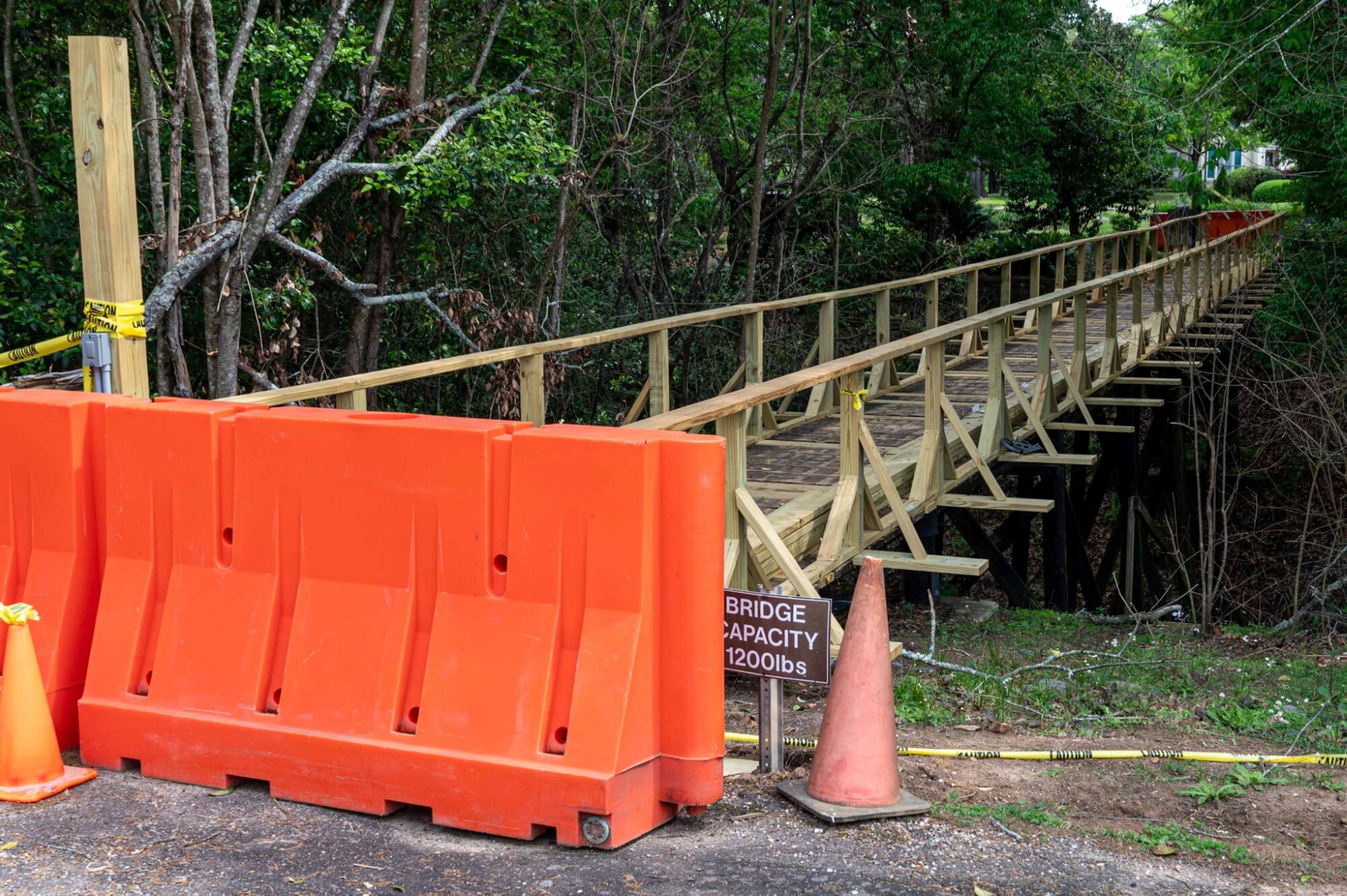 Haven’s Bridge is closed due to renovations at Maxwell Air Force, Alabama, April 4, 2025.