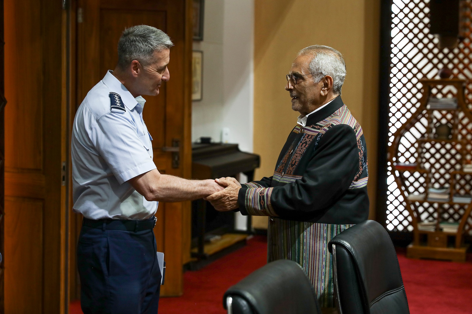 Air Force Gen. Steve Nordhaus, chief, National Guard Bureau, meets with Timor-Leste President Jose Ramos-Horta, Dili, Timor-Leste, April 3, 2025.