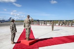 Air Force Gen. Steve Nordhaus, chief, National Guard Bureau, joins Maj. Gen. Calisto dos Santos Coliati, Timor-Leste’s vice chief of defense and Air Force Brig. Gen. Thomas Hannon, assistant adjutant general, Rhode Island Air National Guard, in a ribbon-cutting ceremony to mark the handover of a humanitarian aid and disaster relief warehouse, and an aircraft hangar, Baucau, Timor-Leste, April 4, 2025. Timor-Leste, the Rhode Island Guard, the U.S. Embassy and U.S. Navy Seabees from Naval Mobile Construction Battalion 3, collaborated on the projects which will help Timor-Leste’s response and security activities.
