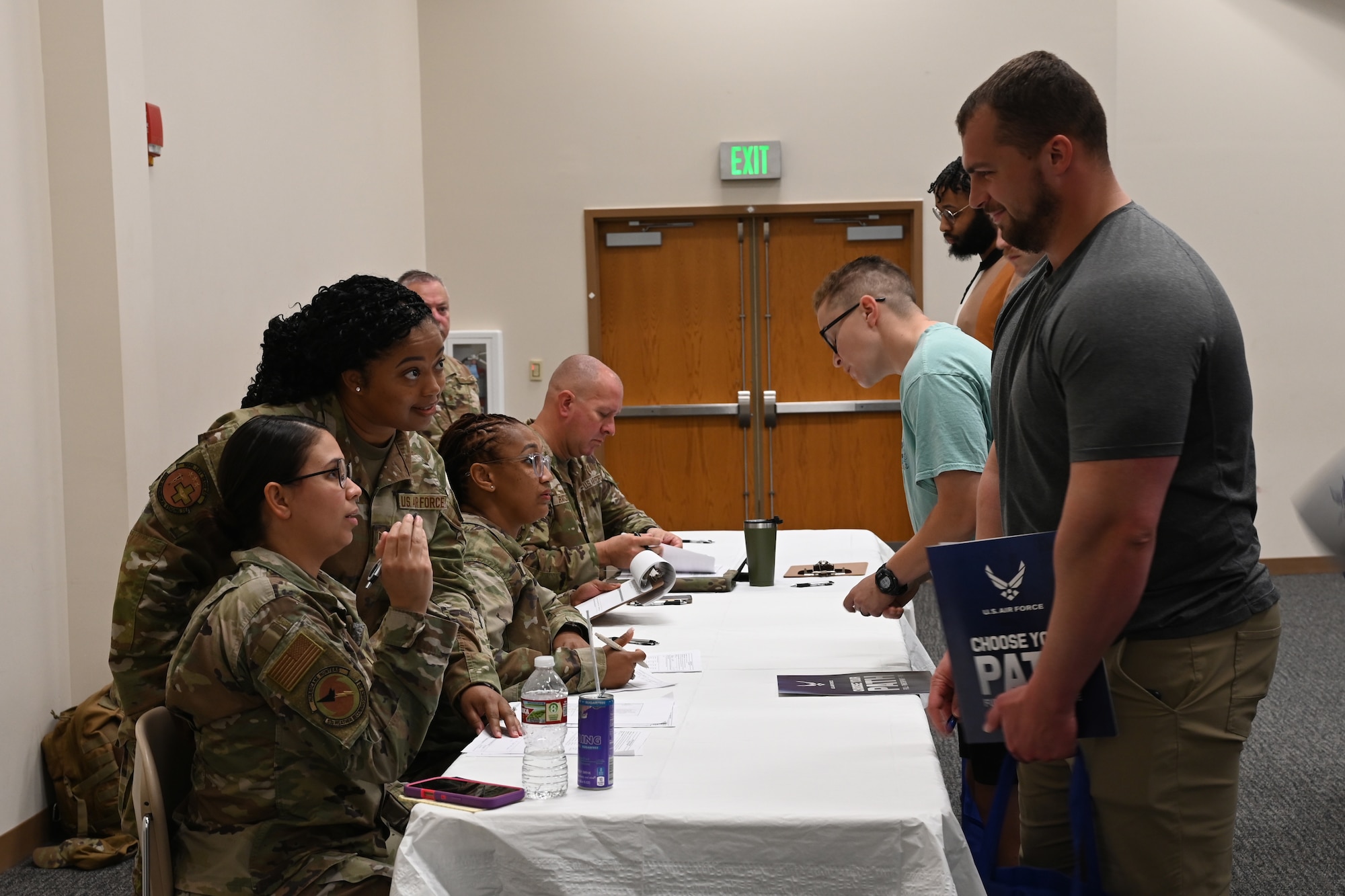 IRR members line up to update their information during IRR muster.