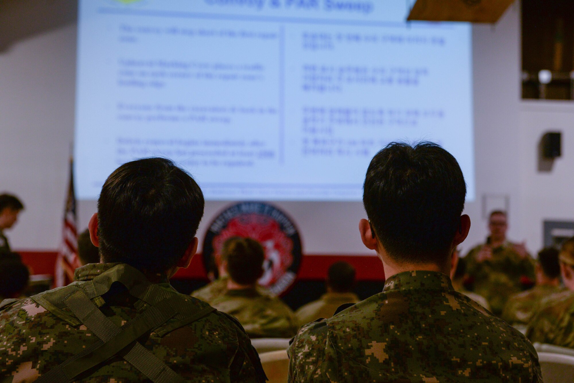 Republic of Korea civil engineers attend a rapid airfield damage repair familiarization training hosted by the 51st Civil Engineer Squadron at Osan Air Base, Republic of Korea, April 3, 2025. The day-long training allowed U.S. Airmen and Soldiers and ROKAF engineers assigned to the Korean peninsula to learn the RADR process and gain hands-on experience with using heavy equipment to accomplish each step of the RADR mission. (U.S. Air Force photo by Staff Sgt. Kahdija Slaughter)