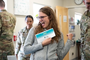 A visitor attends the Sexual Assault Prevention and Response office’s annual open house at Davis-Monthan Air Force Base, Arizona, April 4, 2024. The Air Force SAPR program is dedicated to preventing sexual assault, supporting survivors and fostering a culture of respect and accountability across the force.  (U.S. Air Force photo by Airman Samantha Melecio)