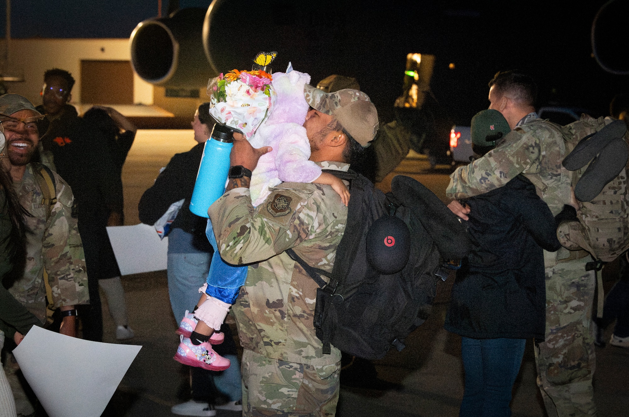 Man holds child