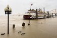 River Road and the boat dock at 4th Street in Louisville, Ky., are under about four feet of water April 5, 2025.