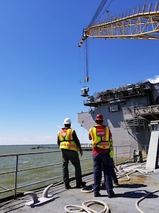 Photo of RAM launcher on a ship