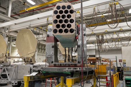 Photo of RAM Launcher being worked on at Tobyhanna