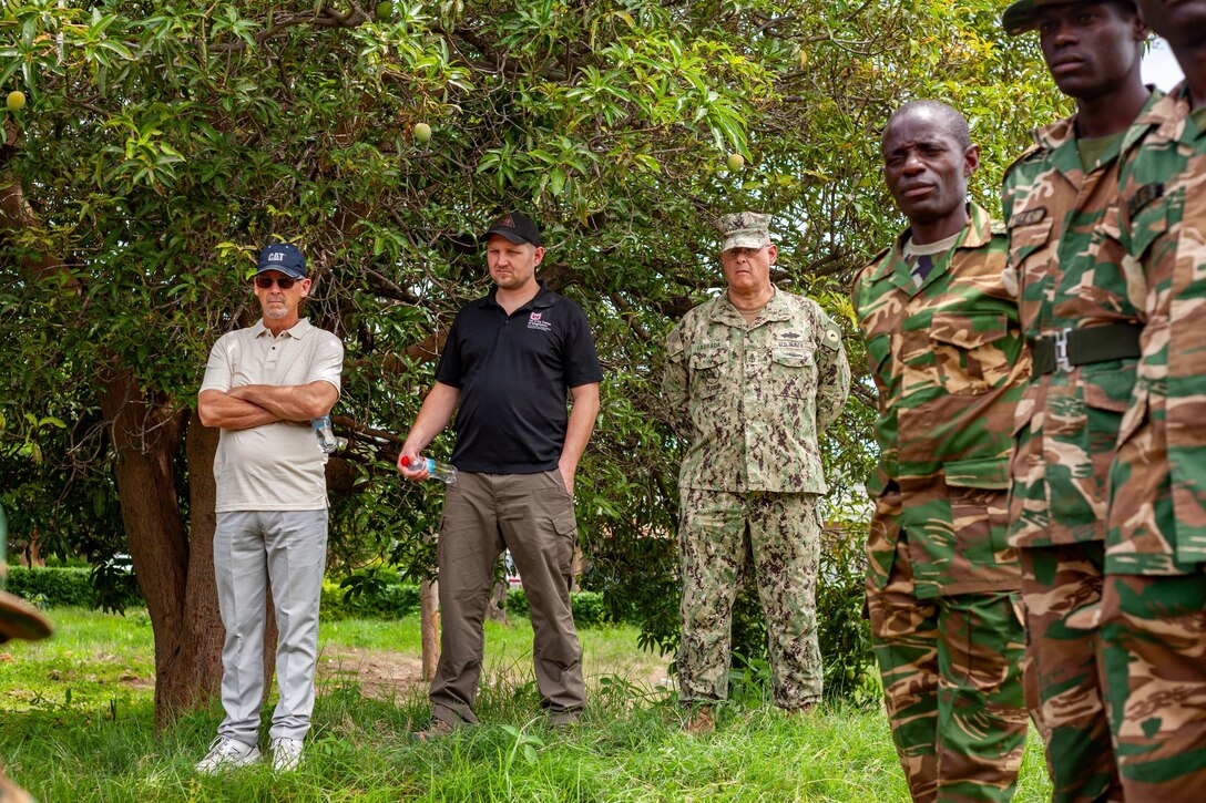 ERDC's Operational Energy team, (left to right) Craig White and Jon Goebel, alongside USAFRICOM's Senior Chief Fernando Labrada during the training.