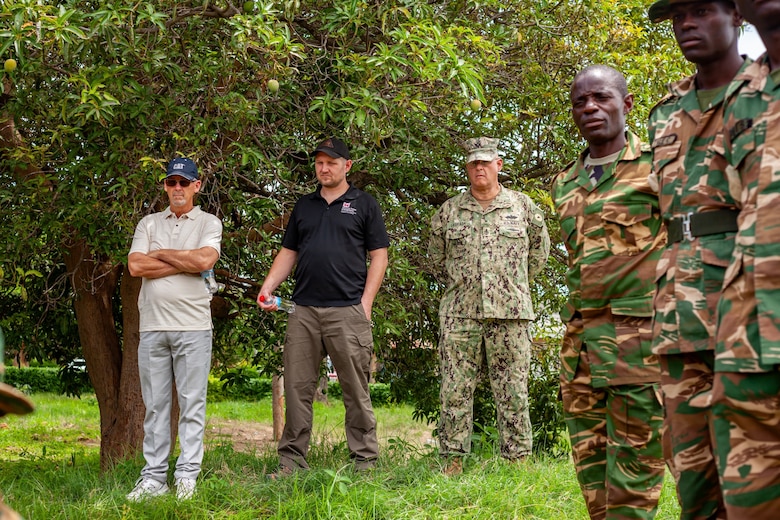 ERDC's Operational Energy team, (left to right) Craig White and Jon Goebel, alongside USAFRICOM's Senior Chief Fernando Labrada during the training.