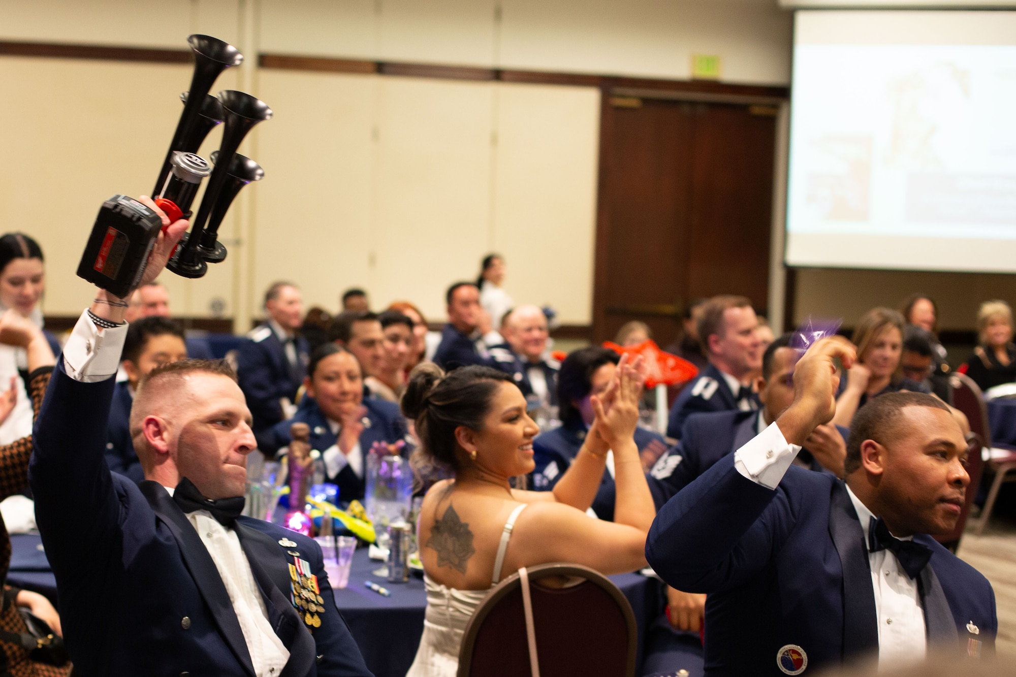 Members celebrating at the ceremony.