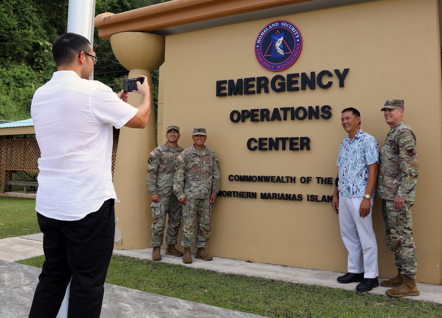 Senior Enlisted Advisor John Raines, the top enlisted advisor to the chief of the National Guard Bureau, and Command Sgt. Maj. Celso Leonen, Guam National Guard’s command senior enlisted leader, visited Saipan April 3 - 4, 2025