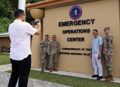Senior Enlisted Advisor John Raines, the top enlisted advisor to the chief of the National Guard Bureau, and Command Sgt. Maj. Celso Leonen, Guam National Guard’s command senior enlisted leader, visited Saipan April 3 - 4, 2025
