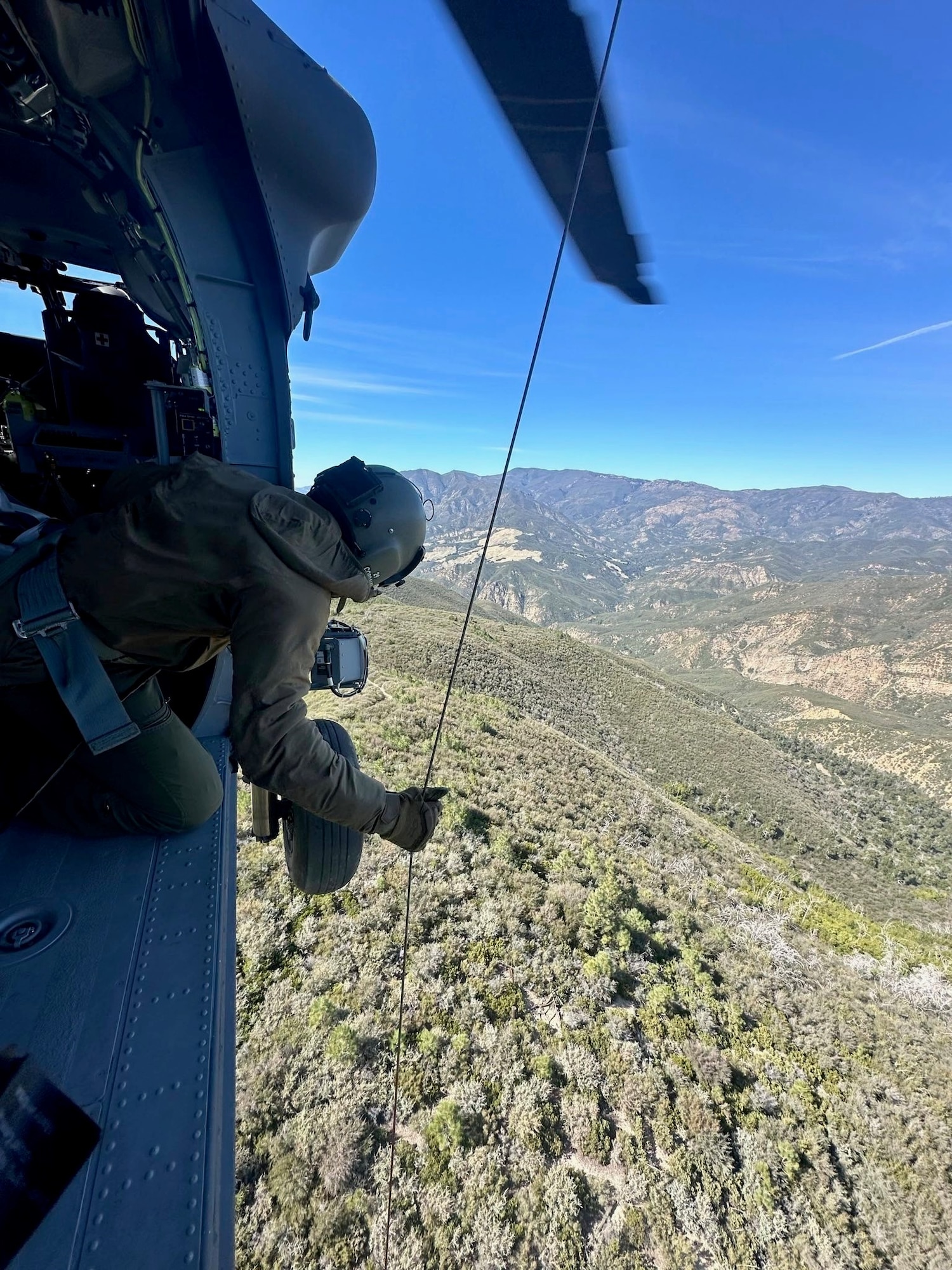 Airmen from the 304th and 305th Rescue Squadrons and the 943rd Maintenance Squadron conducted live hoist training