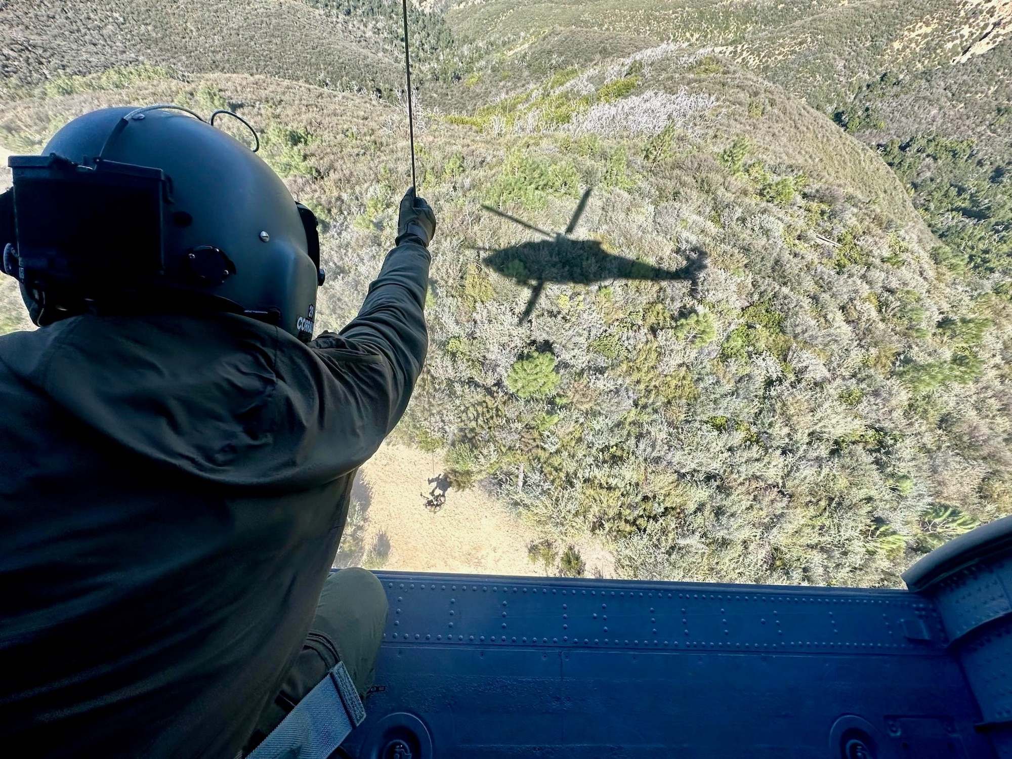 Airmen from the 304th and 305th Rescue Squadrons and the 943rd Maintenance Squadron conducted live hoist training