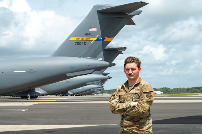 A photo of an Airman on the flight line.