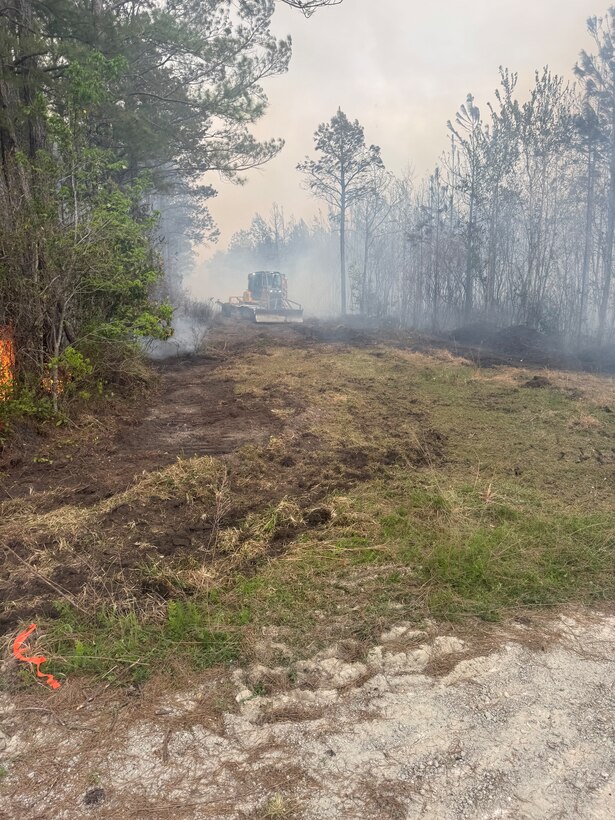Camp Lejeune Fire Department and Forestry Service Continue to Monitor and Contain 600-acre Wildfire