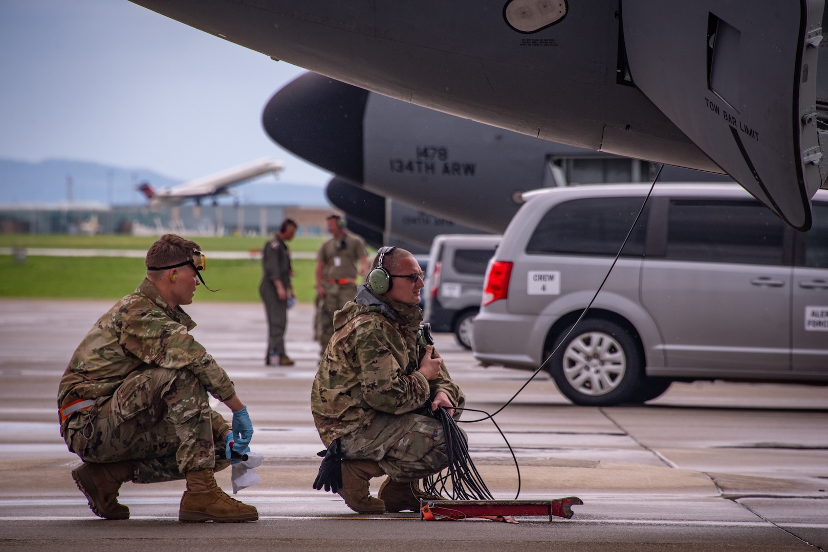 U.S. Air National Guard Airmen assigned to the 134th Operations Group shut down a KC-135R Stratotanker following an alert response during a Nuclear Operational Readiness Exercise at McGhee Tyson Air National Guard Base, Tennessee.
