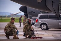U.S. Air National Guard Airmen assigned to the 134th Operations Group shut down a KC-135R Stratotanker following an alert response during a Nuclear Operational Readiness Exercise at McGhee Tyson Air National Guard Base, Tennessee.