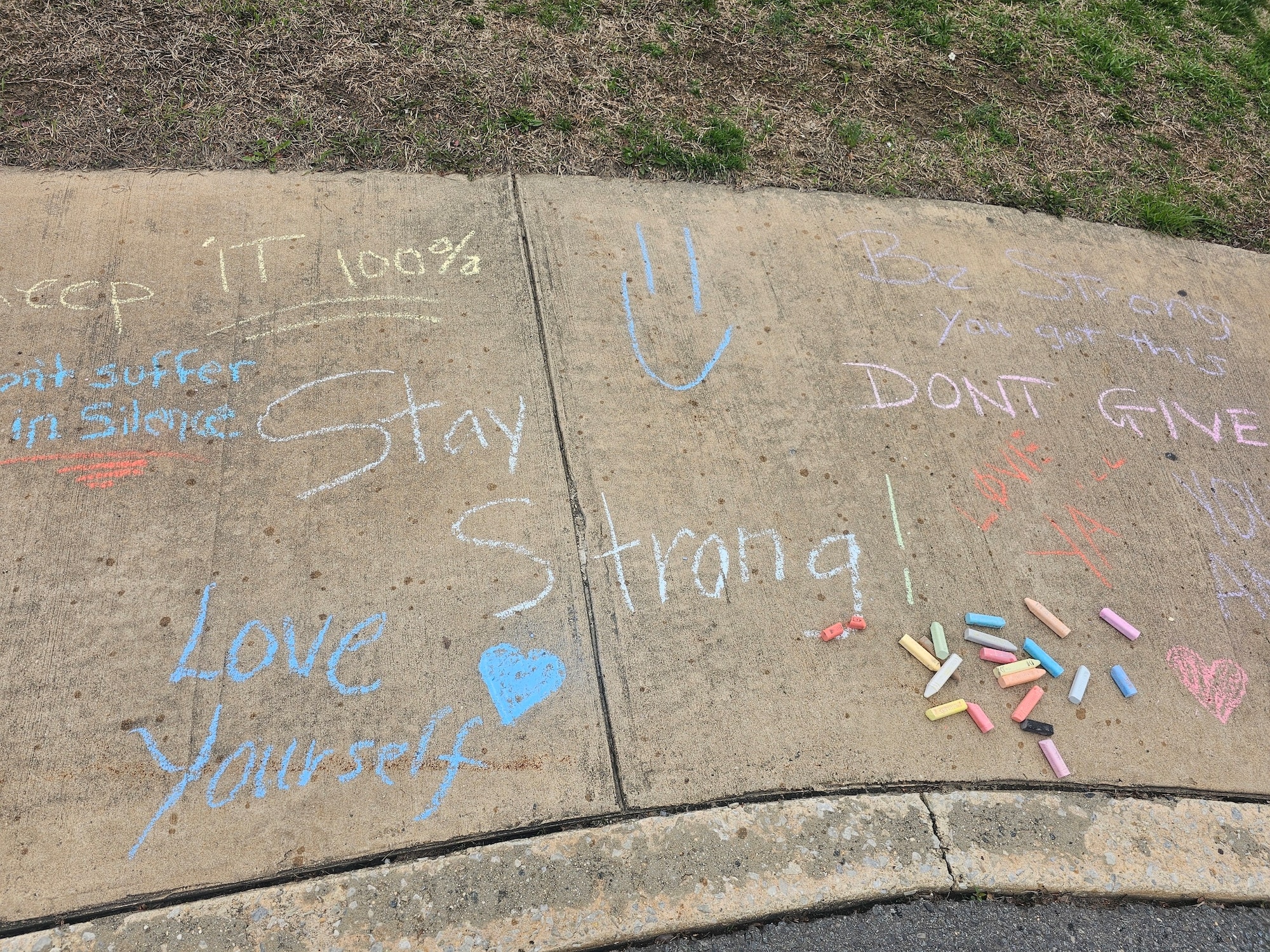 The 514th Air Mobility Wing Rising Six Airmen and other Joint Base McGuire-Dix-Lakehurst personnel hosted a “Chalk the Walk” day supporting Sexual Assault Awareness and Prevention Month. Participants used chalk to draw pictures and messages of encouragement in front of the Halvorsen Hall Dining Facility.