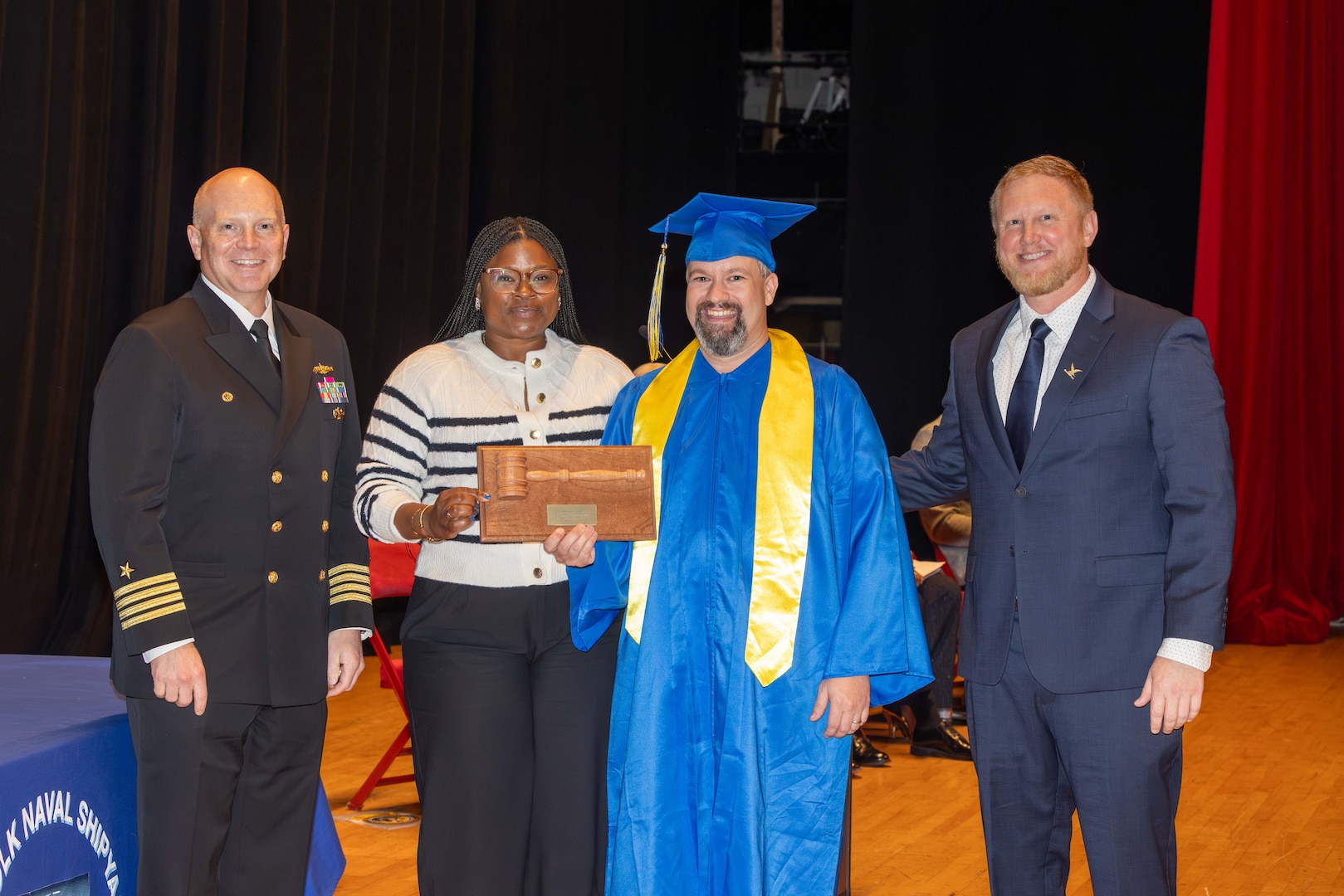 Norfolk Naval Shipyard (NNSY) Shop 41 Boilermaker Brent Davis graduated from the Apprenticeship Program Nov. 7, 2024. He was recognized as the Code 930 Mechanical Group Outstanding Apprentice by the NNSY Chapter of the National Association of Superintendents (NAS).