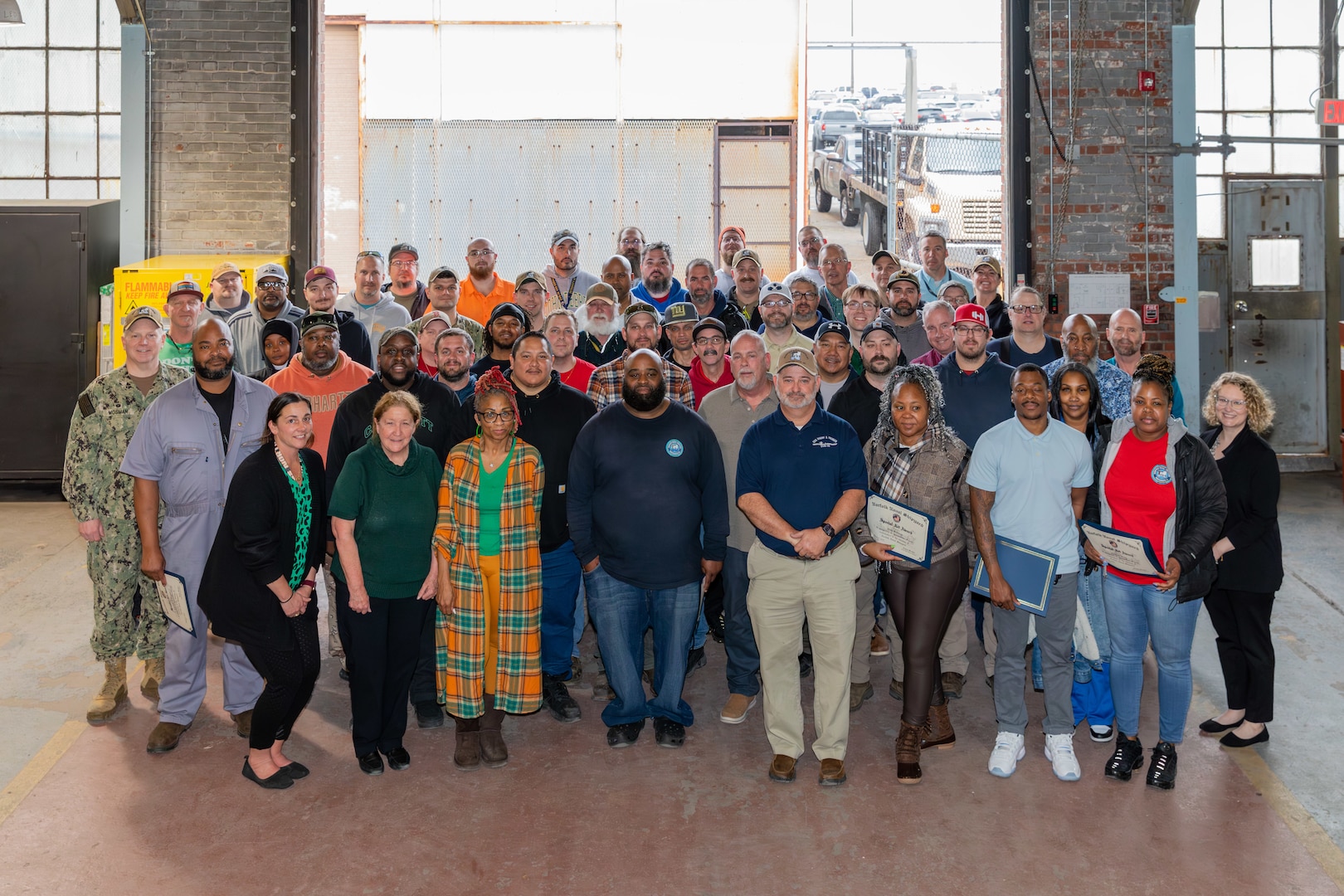 HST Combined Repair Team: Repairs led by Forward Deployed Regional Maintenance Center (FDRMC) with exceptional coordination and support from Norfolk Naval Shipyard, Ship's Force, and industry partner Theodoropoulos Group. (Photo Courtesy of FDRMC)