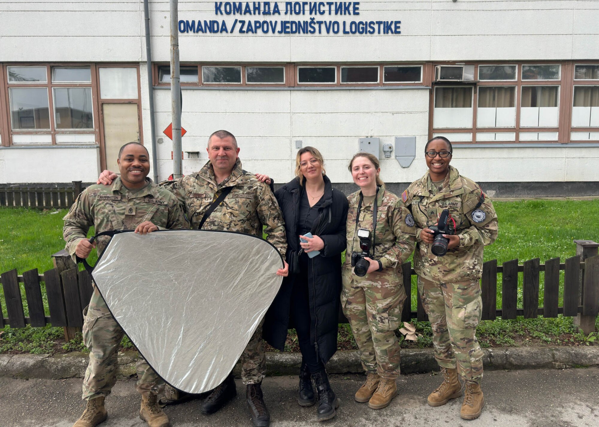 A team of Maryland National Guard public affairs specialists work with the Armed Forces of Bosnia and Herzegovina Media Information Team in Doboj, Bosnia and Herzegovina, April 3, 2025.