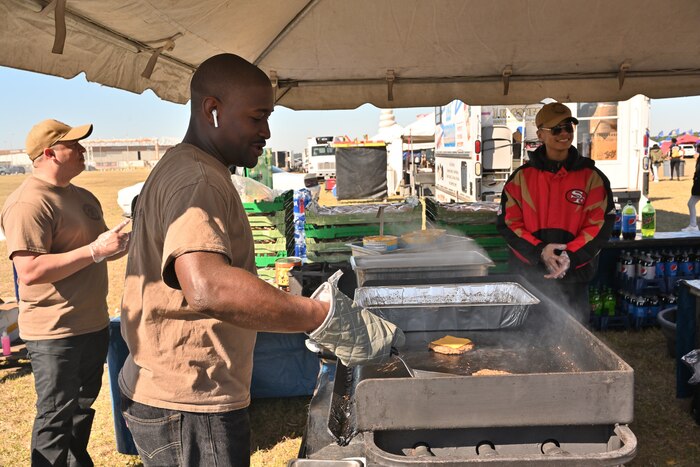 Man working at a grill