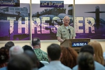WASHINGTON, DC (April 10, 2025) - The NAVSEA 62nd Anniversary Commemoration Ceremony for the USS Thresher (SSN 593) was held in Bldg. 201 at the Washington Navy Yard.