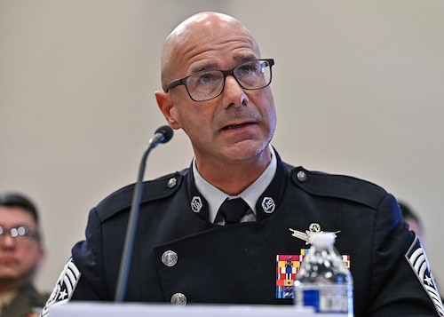 Chief Master Sgt. of the Space Force John Bentivegna testifies before the House Appropriations Committee