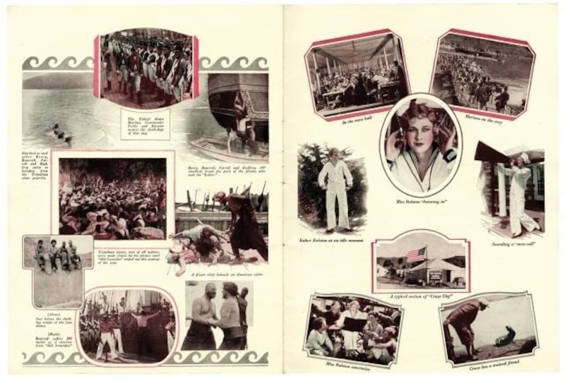 A pamphlet shows pictures from the silent film 'Old Ironsides.'