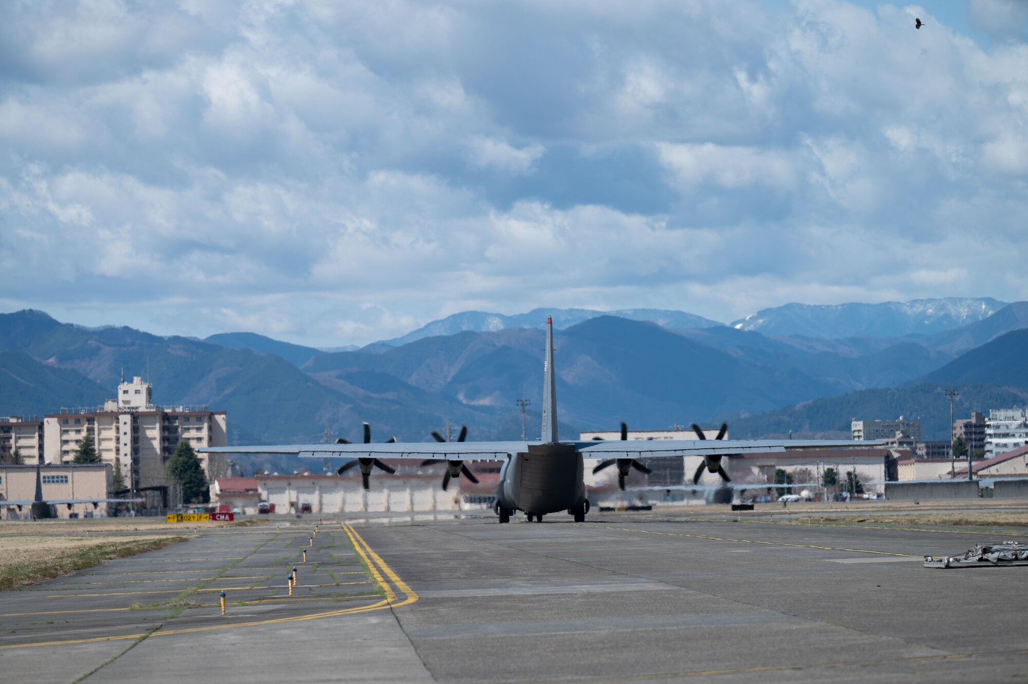 Plane on flight line