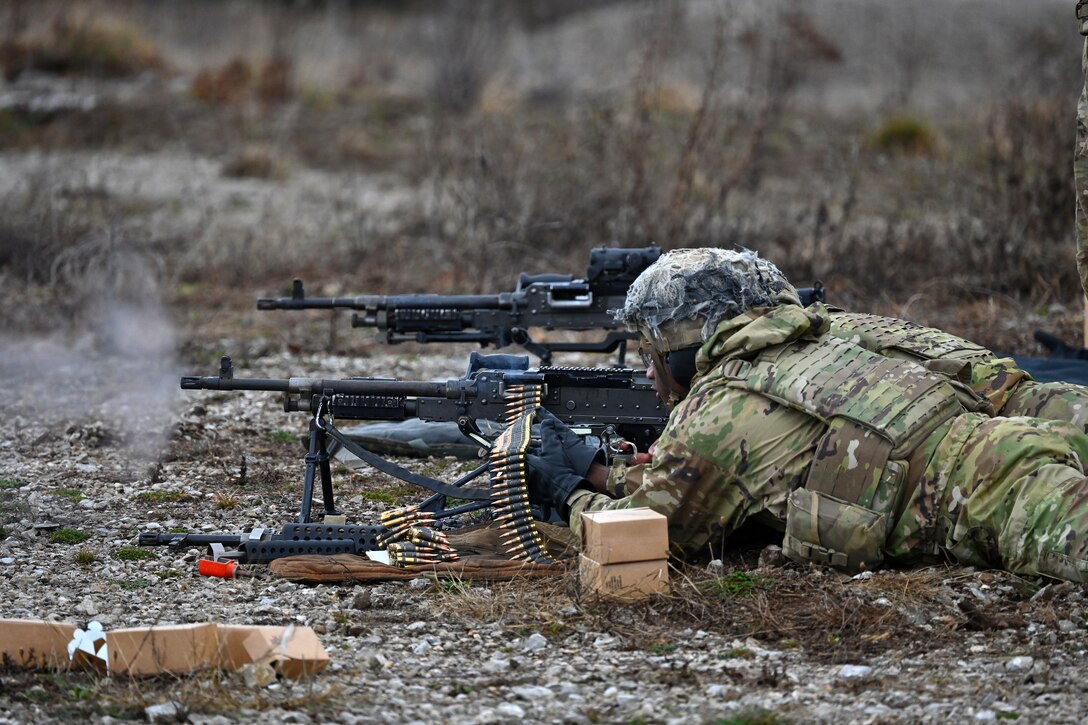 M240 machine gun during live-fire exercise