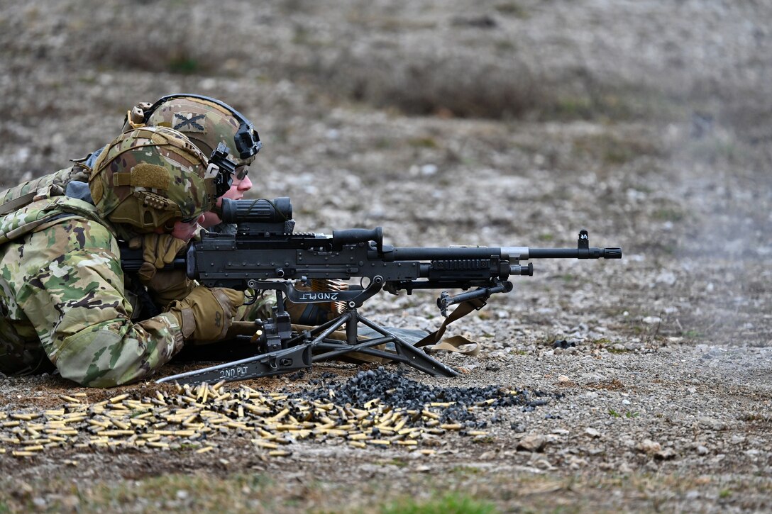 M240 machine gun during live-fire exercise