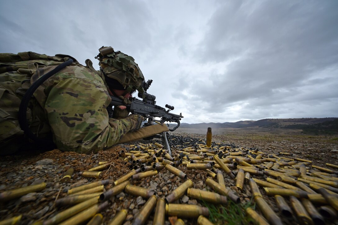 M240 machine gun during live-fire exercise